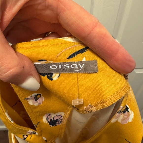 2 FOR $25 Orsay Mustard Yellow Sheath Shift Floral Dress Bell Sleeve 38 6 8 M - Picture 5 of 10